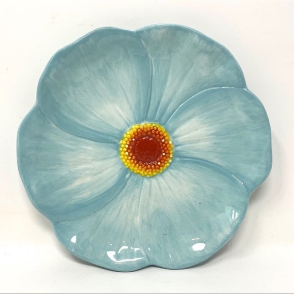 Cindy Crawford Figural Canape Appetizer Plates Flora Stoneware  6'' Colorful (5) - Picture 6 of 8